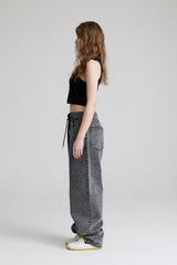 CARPENTER LOOSEFIT DENIM PANTS STONE BLACK