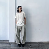 Structured Shoulder-Button Textured T-Shirt