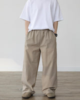 WIT LINEN COTTON WIDE PANTS
