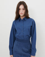 LOGO POPLIN SHIRT [NAVY]