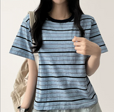 ロビンカラーストライプダンガラ半袖Tシャツ
