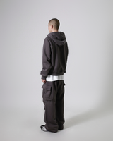 Eyelet full hoodie zip up