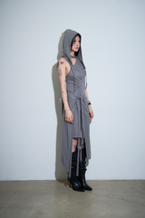 【MADE】カットアウトラップドレス グレー