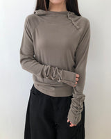 Tooin Diagonal Button Hooded T-Shirt