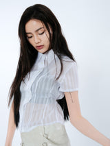 PLEATES WRAP SKIRT [IVORY]
