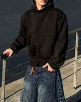Urban crop high-neck fleece hoodie