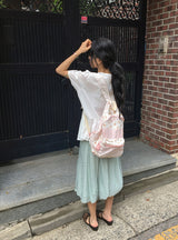 チトア ドット シフォン バルーン ミディ スカート