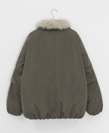Viewpass High Neck Fur Bomber Jacket
