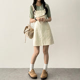 Monthly pocket suspender dress