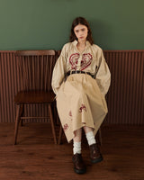 HEART PRINT VOLUME SHIRT [BEIGE]