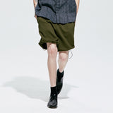 2way waffle half banding pants khaki