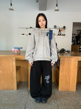 Kusaki Check Button Hoodie
