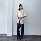 Textured Wide-Leg Trousers