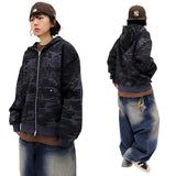 Vintage Two-Way Camo Hood Zip-Up