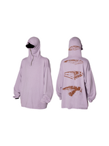 RELABEL 24AW Butterfly-Feathered Grey and Purple Maskable Turtleneck Zip Wool Sweater