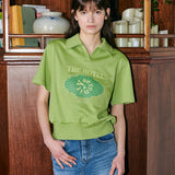 Graphic Half Sweatshirt Green