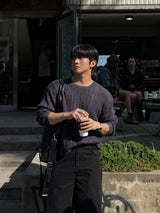 Mog bokashi summer round knitwear