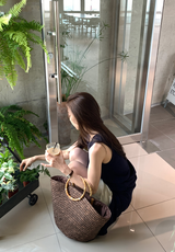 Lloyd Bamboo Rattan Shoulder Bag / 2 colors