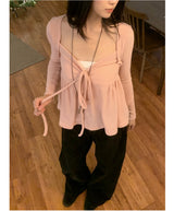 Rozy Babydoll Flare Ribbed Long Sleeve Tee