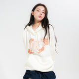 ダンシングキャットフードTシャツ-アイボリー