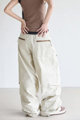 Unbalanced-line parasuit pants