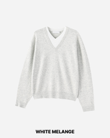 Inset Layered V-neck Knit