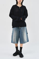 Leaves Knitted Zip Up (3color)
