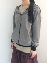 Unbalanced Pinstrip Hooded Zip-Up