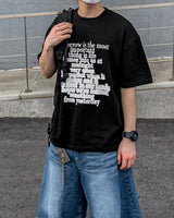 Life Lettering Short Sleeve Knit T-Shirt