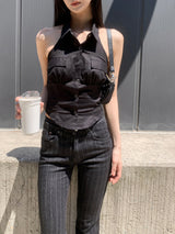 Black Rail Pinstripe Bootcut Long Pants (Black)