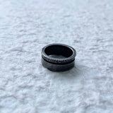 オキシダイズド エングレイブド ワイド リング