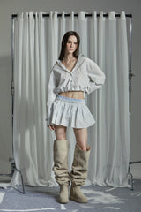 SEERSUCKER SKIRT -IVORY