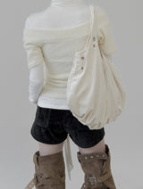 Dumpling Eyelet Shirring Shoulder Bag
