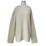 [UNISEX] Overfit velor off shoulder double snap button long sleeve knit T (4 colors)