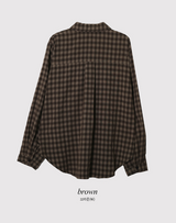 #Brownie Check Overfit Shirt (2color)