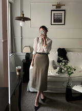 Lavin H-line Slit Long Skirt / 4 colors