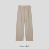 LMN リネンワンタックベンダブルワイドパンツ (5 colors)