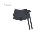 Micon Ribbon Strap Mini Skirt Pants