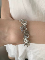 silver spiral@water drop bracelet