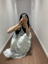 バックレスラッフルワンピース (3color)