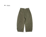 Soven Curved Balloon Cotton Wide Pants