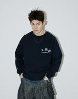 コラムスウェットシャツ(Washed-Navy)