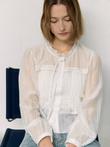 FRILL COLLAR BLOUSE WHITE