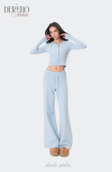 Cozy Knitwear Zip-up Training Set-up (TOP)