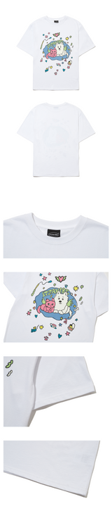 CAT&DOG IN SWEET HOME T SHIRT - WHITE
