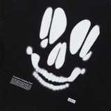 スマッジングスカルグラフィックTシャツ_ブラック