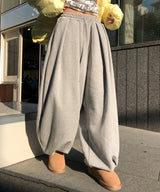 ベブルヘビーピンタックバルーンスウェットパンツ