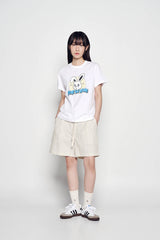 25SSナインティーズレトロバニーウーマンショートスリーブTシャツ ホワイト