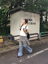 Yeooh Cat Washing Denim Low Bootcut Pants