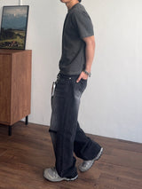Crop Panel Pigment Half T-Shirt (4color) (No.974)